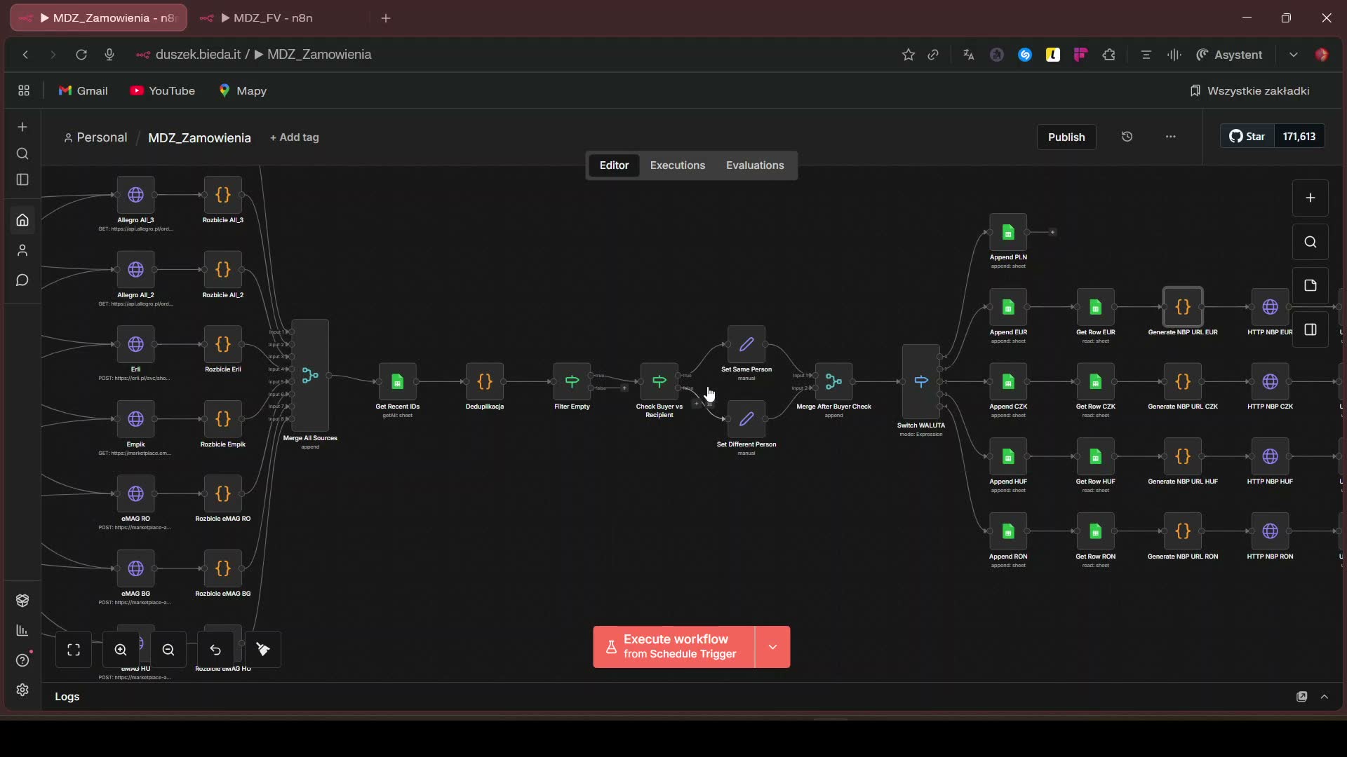 Workflow automatyzacji - E-commerce - 5 marketplace'ów